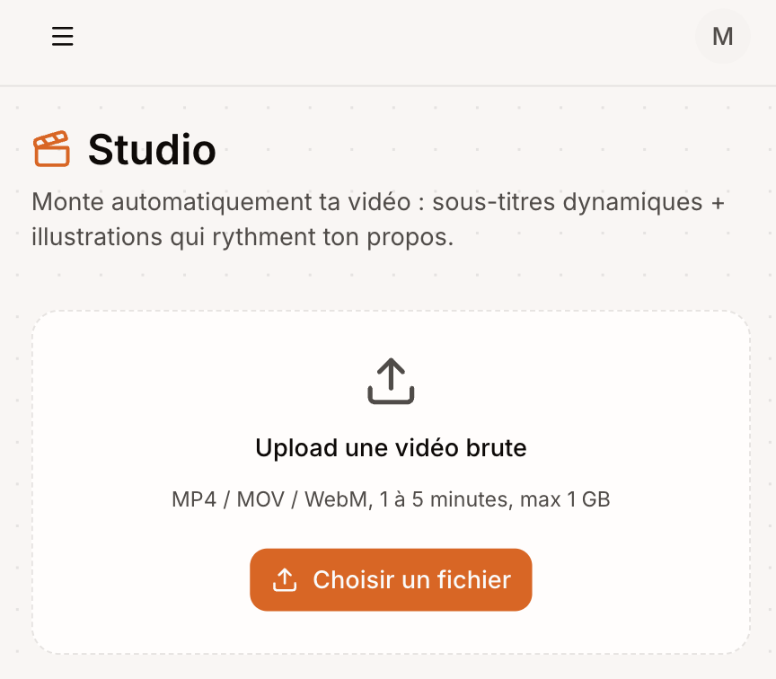Caricamento di un video grezzo nello Studio di Vervox